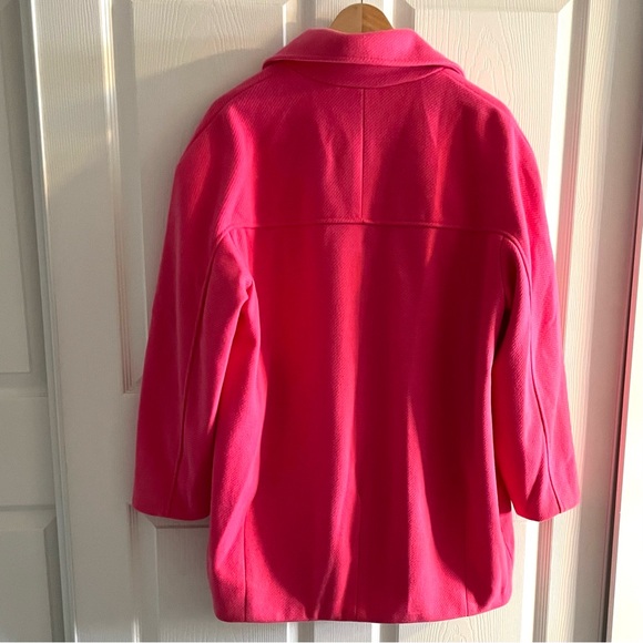 ZARA FUCHSIA PINK WOOL BLEND DOUBLE-BREASTED COAT SIZE S - Picture 13 of 13